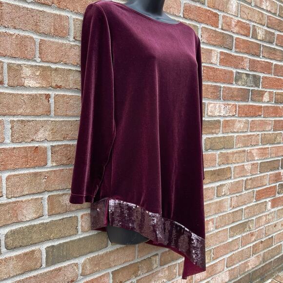 whimsigoth witchy Purple Red Velvet Glam sequin Asymmetrical gothic small grunge - Picture 3 of 12